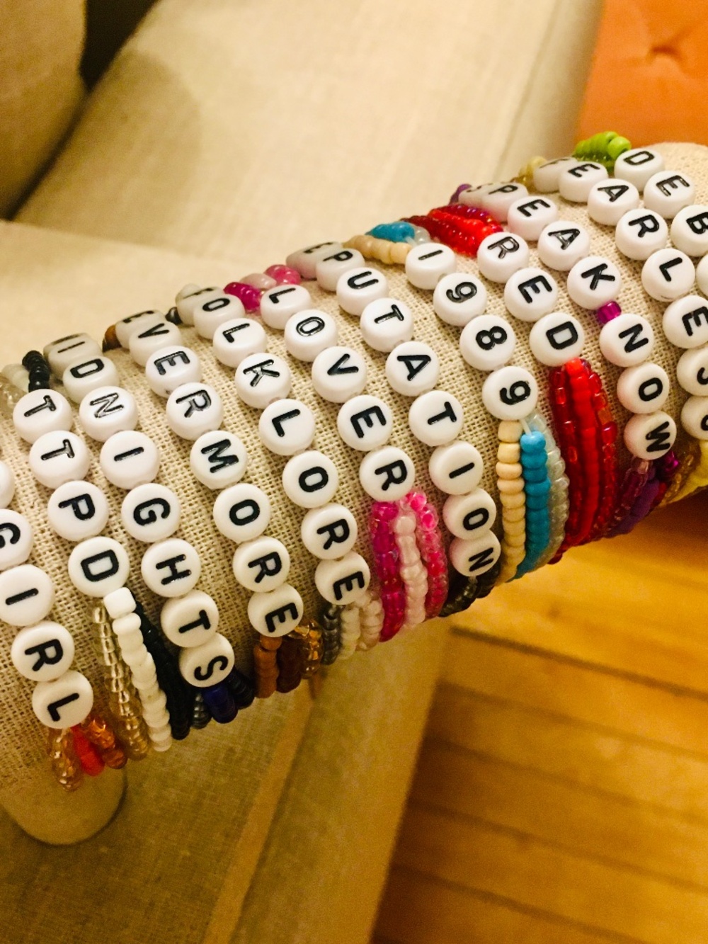 Set of 12 Handmade Album Title Friendship Bracelets